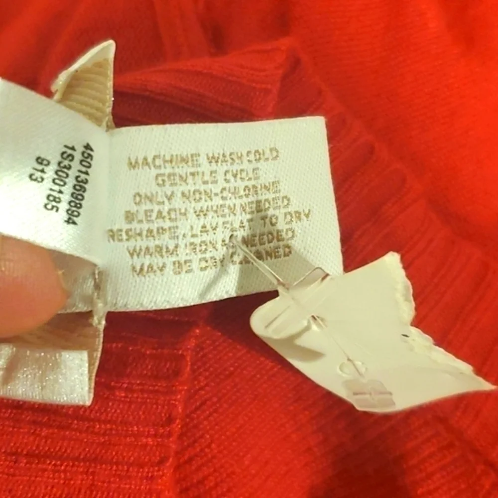 Chico's Size 2 (Large) Red Open-Front Cardigan Sweater/Jacket
